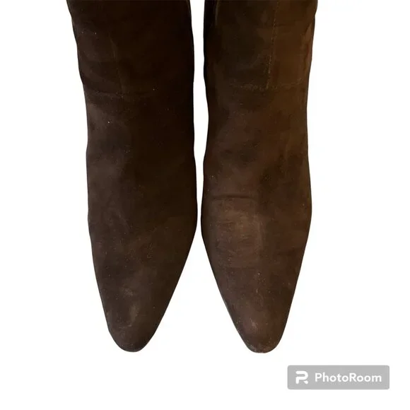 EUC NINE WEST Black Suede Tall Boots Lynol 6.5 M - Picture 5 of 11